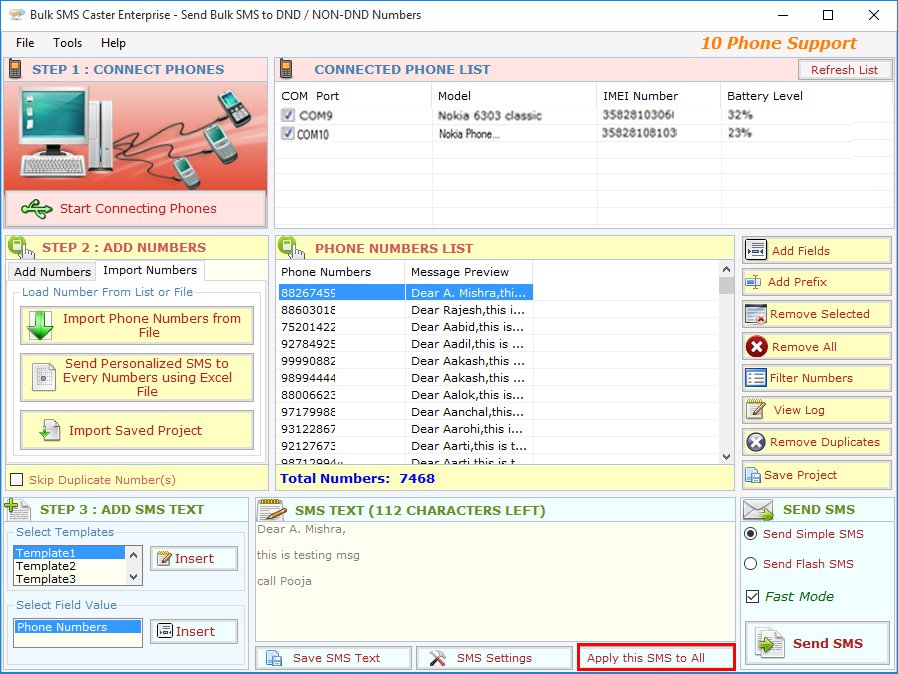 Bulk SMS Caster Professional